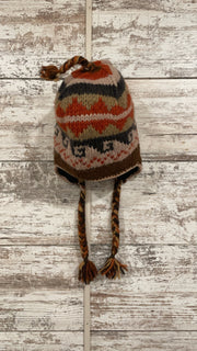 BROWN/ORANGE 100% WOOL HAT