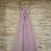 LAVENDER LACE A LINE GOWN