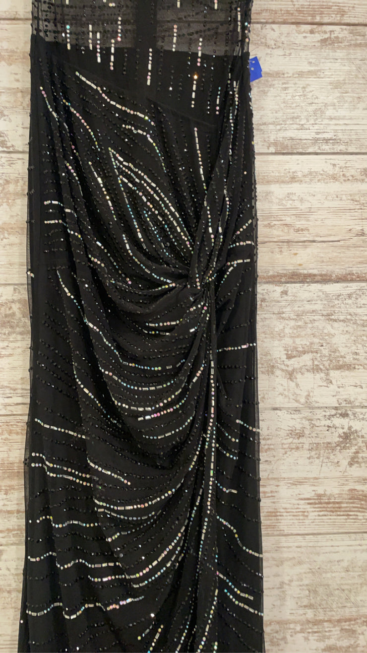 BLACK/SILVER SPARKLY LONG DRES