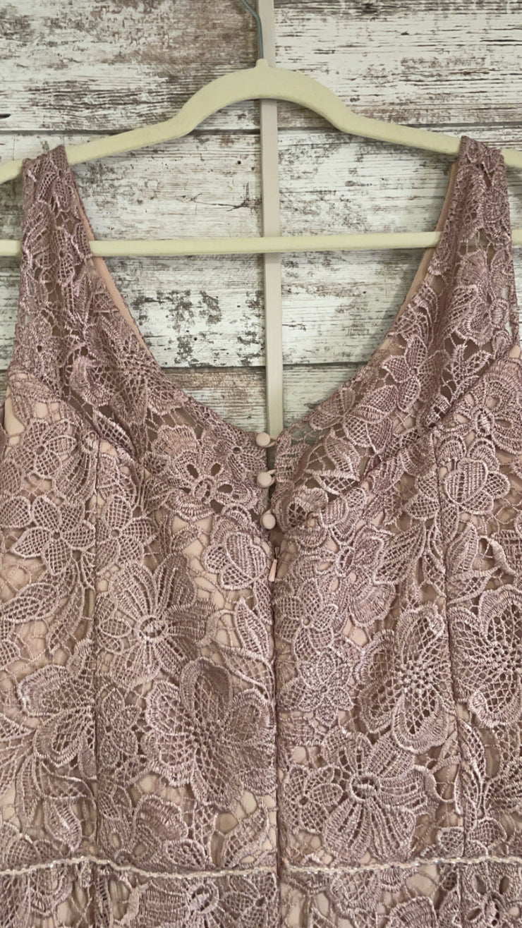 PINK LACE LONG DRESS