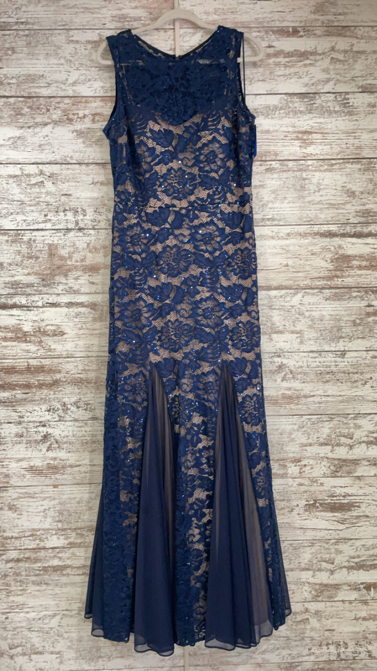 NAVY/NUDE LACE LONG DRESS