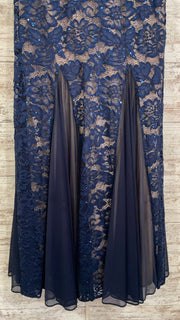 NAVY/NUDE LACE LONG DRESS