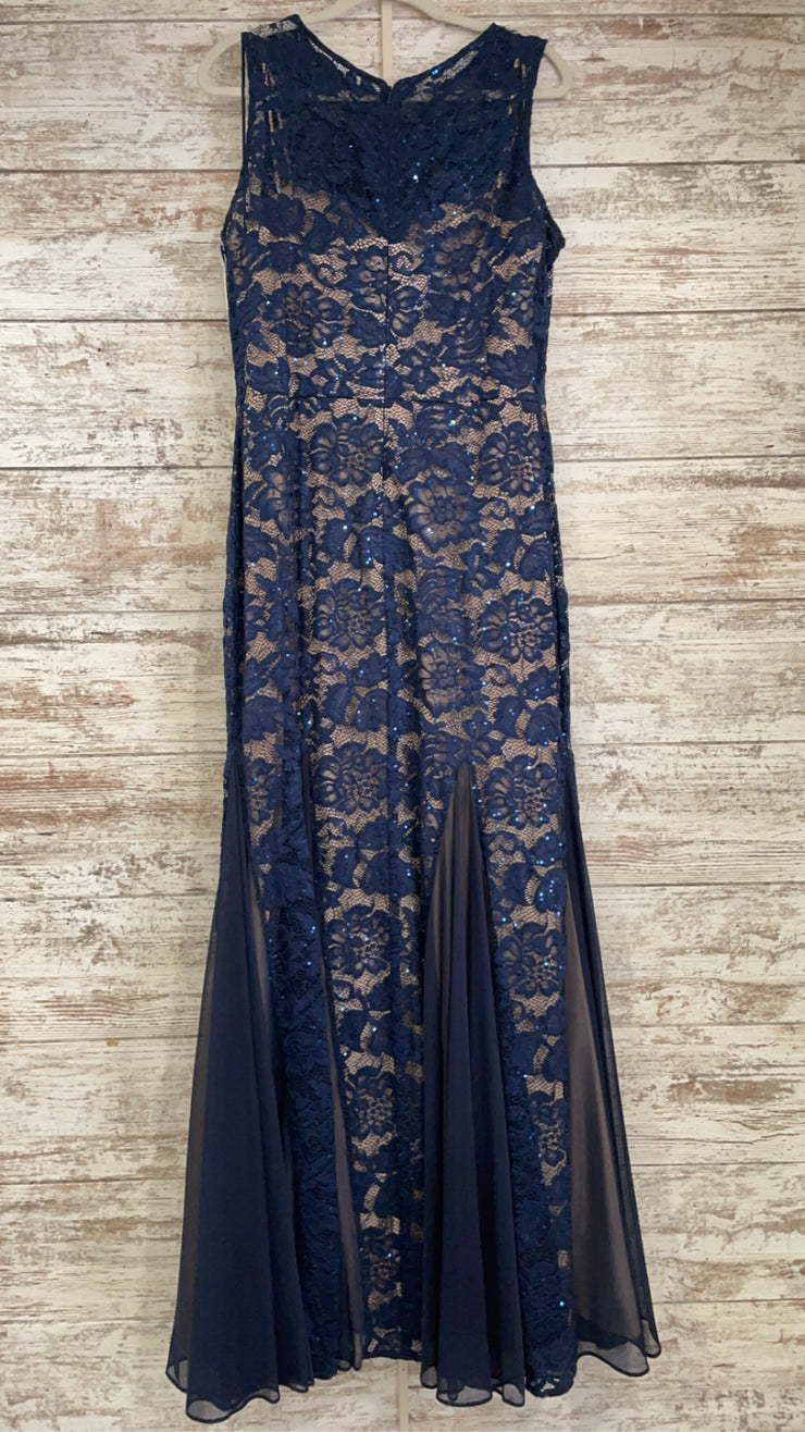 NAVY/NUDE LACE LONG DRESS