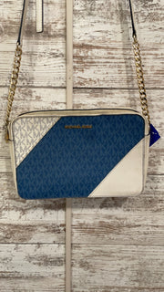 BLUE/IVORY JET SET PURSE $398