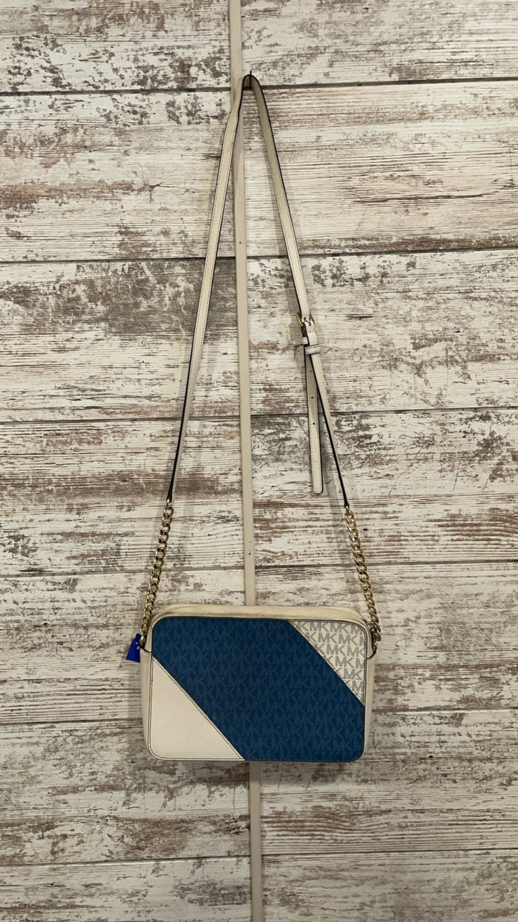 BLUE/IVORY JET SET PURSE $398