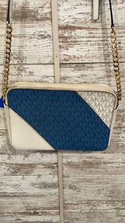 BLUE/IVORY JET SET PURSE $398