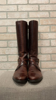 BROWN LEATHER TALL BOOTS $300