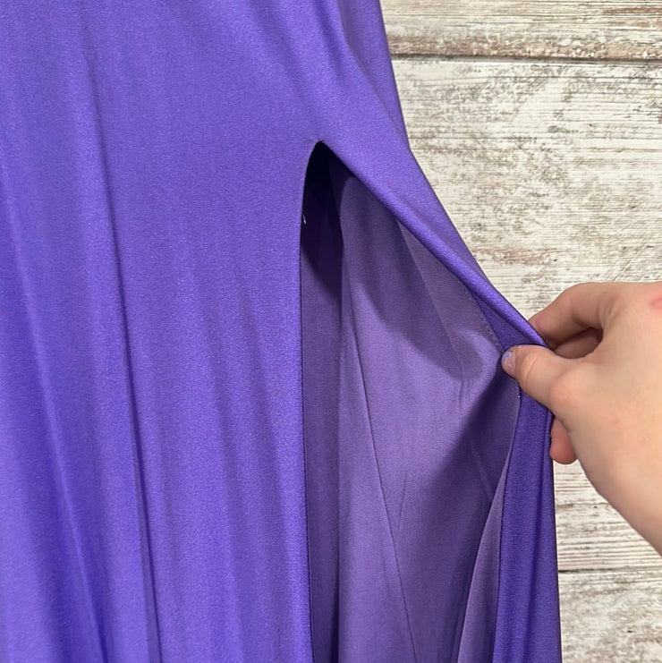 PURPLE FITTED LONG EVENING GOW