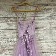 LAVENDER/FLORAL A LINE GOWN