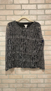 BLACK/WHITE TIERED TOP $79