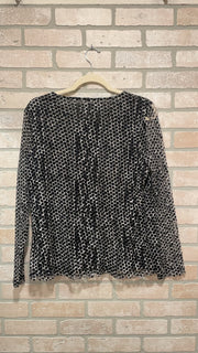 BLACK/WHITE TIERED TOP $79