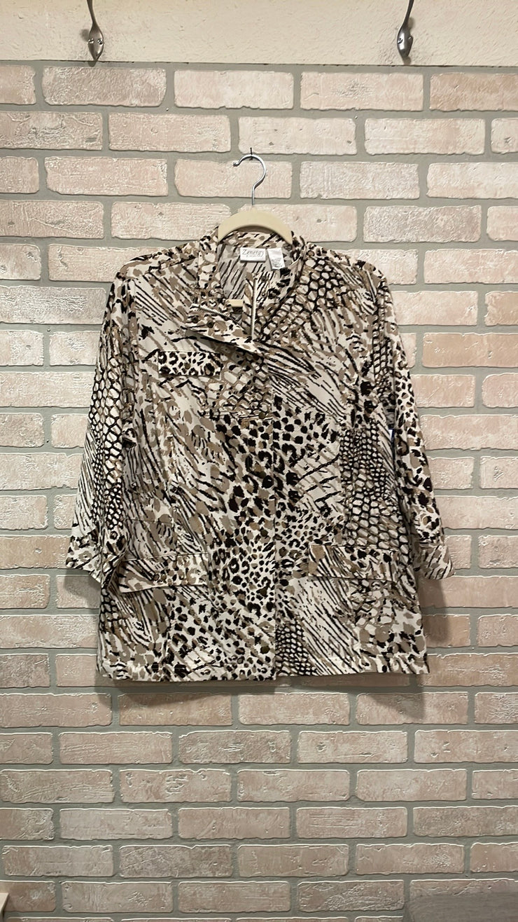 ANIMAL PRINT METALLIC JKT $129