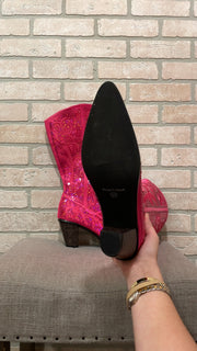 PINK TALL SEQUIN BOOTS-NEW$189