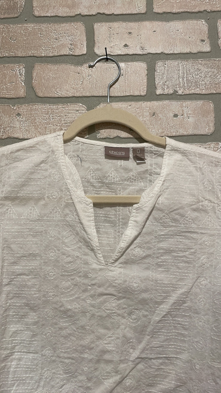 WHITE 3/4 SLEEVE TOP $89