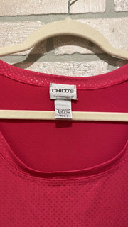 PINK SHINY SHORT SLEEVE TOP$79