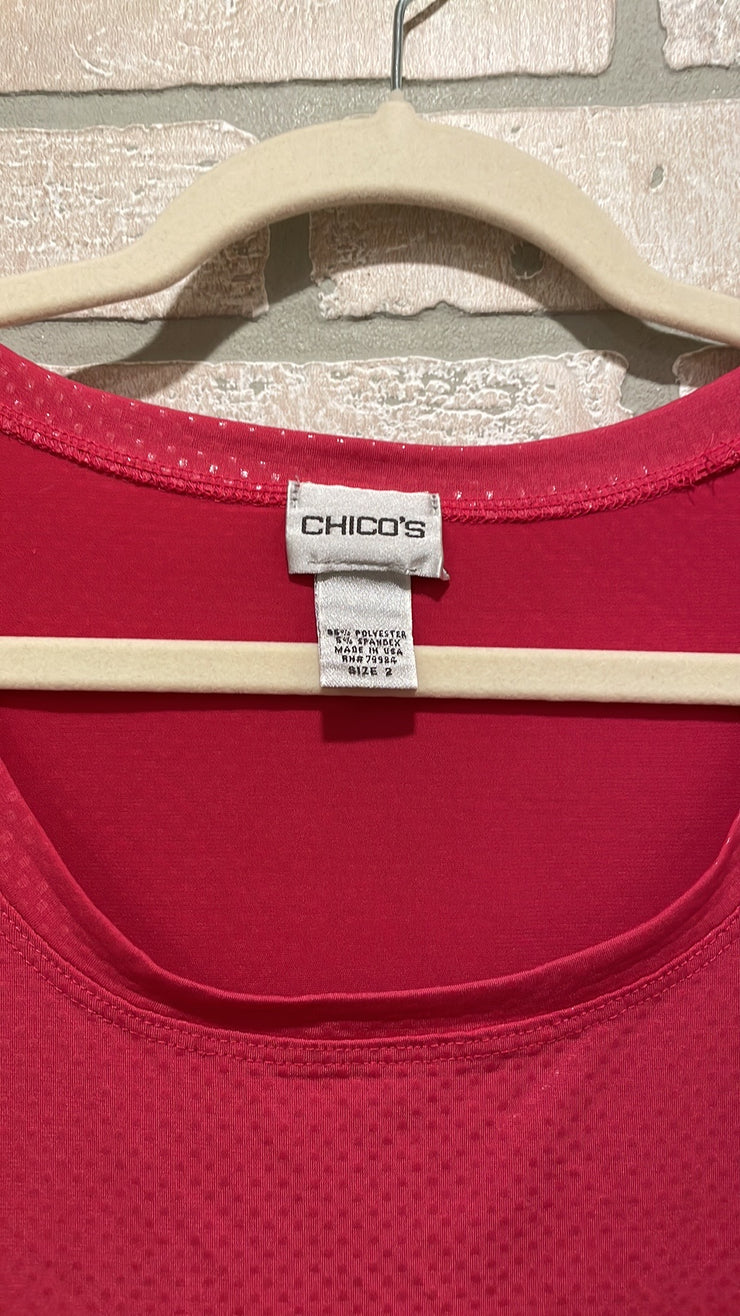 PINK SHINY SHORT SLEEVE TOP$79
