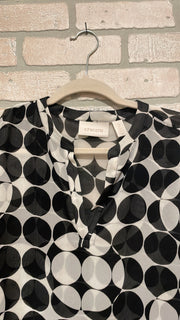 BLACK/WHITE SHEER BLOUSE $89