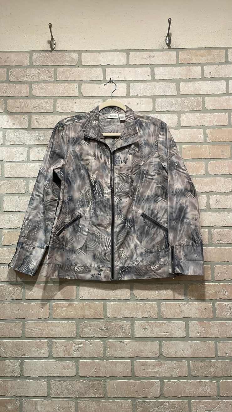 GRAY ANIMAL PRINT JACKET $129