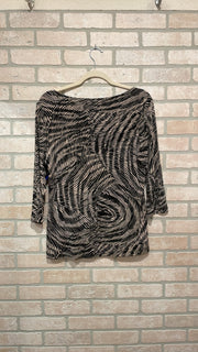 BLACK/TAN LONG SLEEVE TOP $89