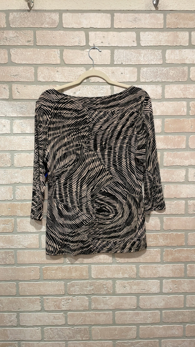 BLACK/TAN LONG SLEEVE TOP $89