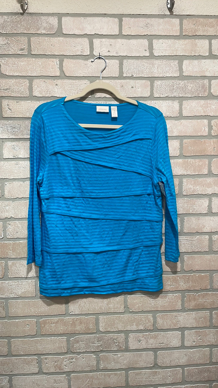 TURQUOISE TIERED TOP $69