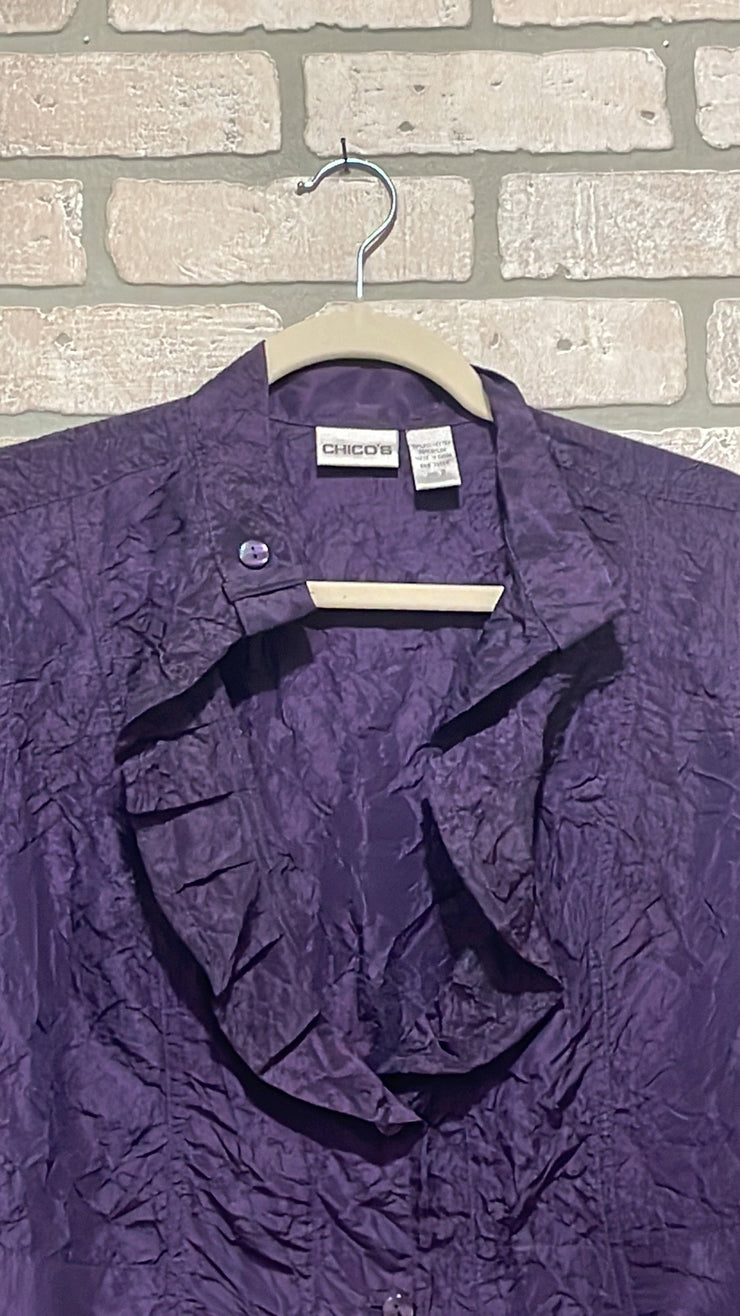 PURPLE BUTTON UP JACKET $109