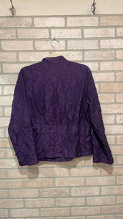 PURPLE BUTTON UP JACKET $109