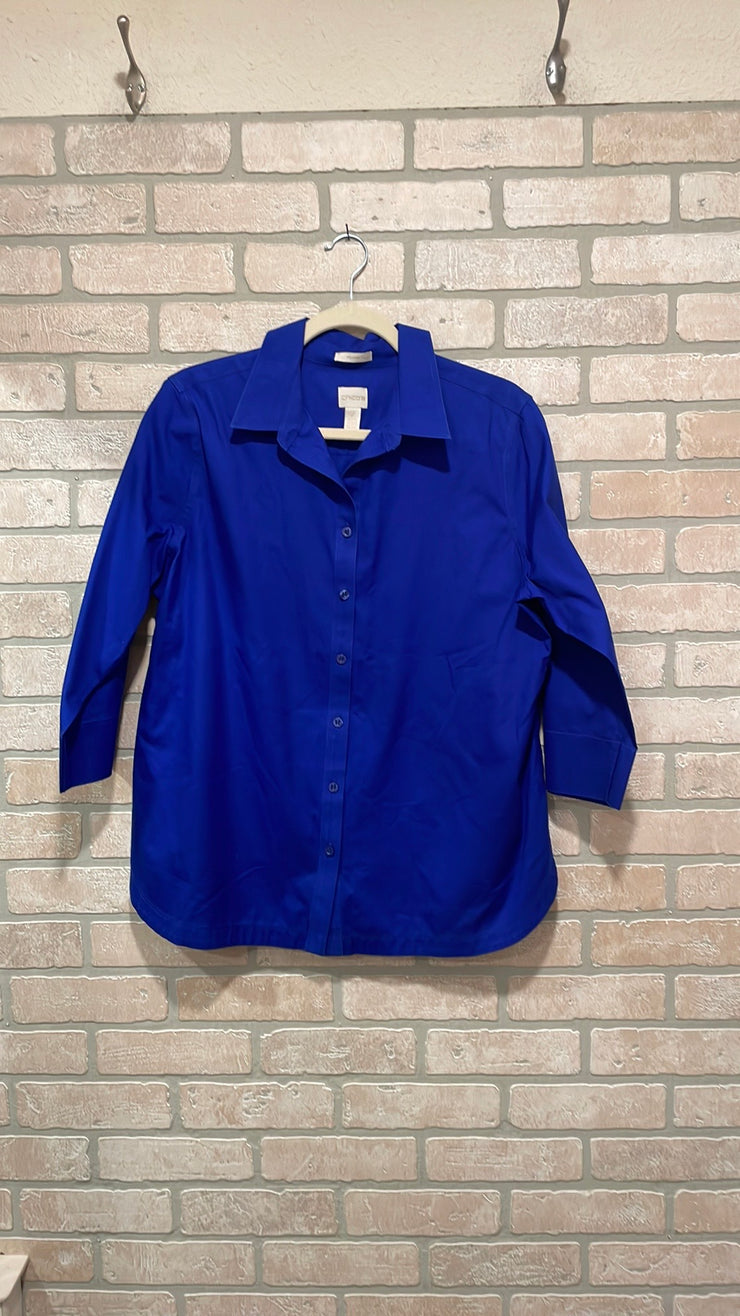 ROYAL BLUE NO IRON SHIRT $89