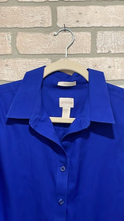 ROYAL BLUE NO IRON SHIRT $89