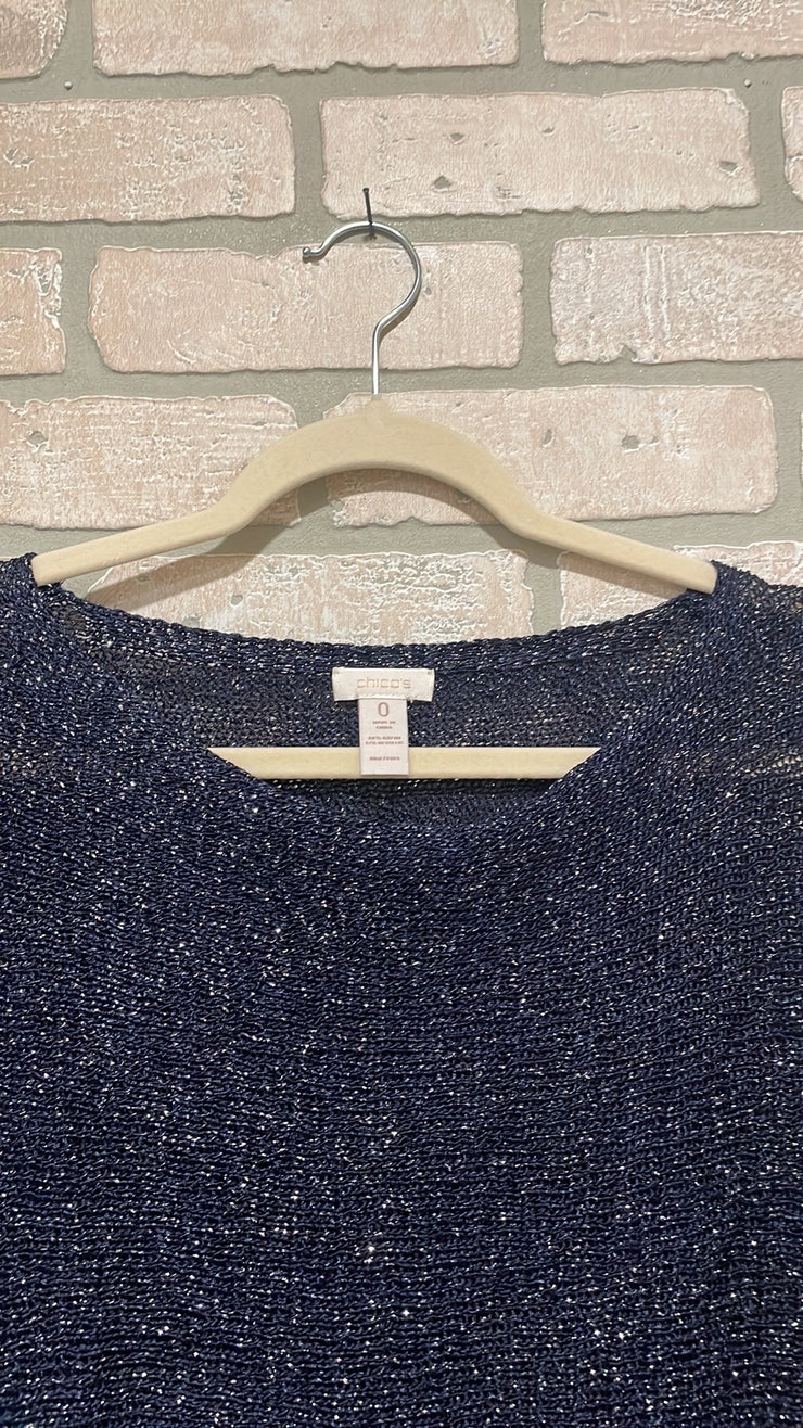 NAVY/SILVER METALLIC SWEAT$109