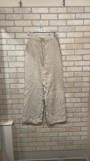 TAN 100% LINEN WIDE PANTS$109