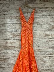 ORANGE SPARKLY LONG DRESS