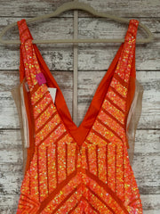 ORANGE SPARKLY LONG DRESS