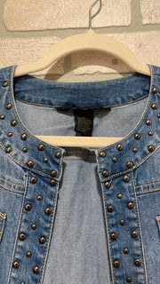 BLUE DENIM STUDED JACKET $69