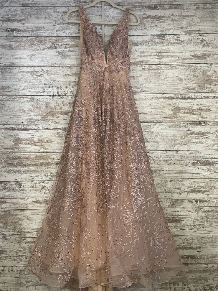 BLUSH/FLORAL SPARKLY A LINE