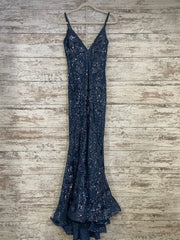 NAVY SPARKLY LONG DRESS (NEW)