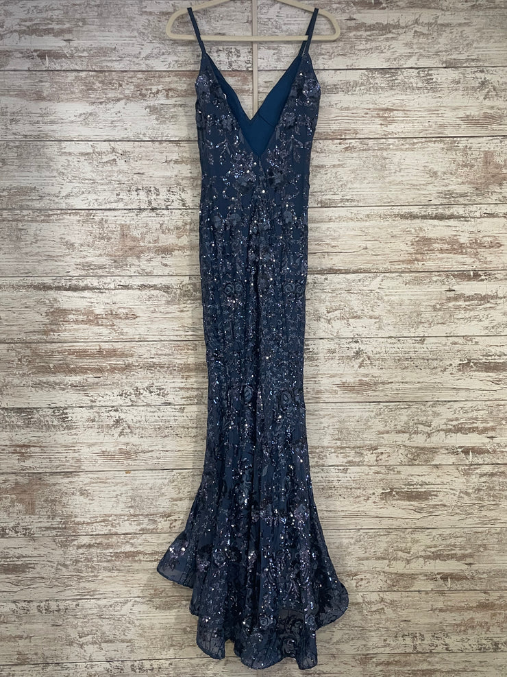 NAVY SPARKLY LONG DRESS (NEW)