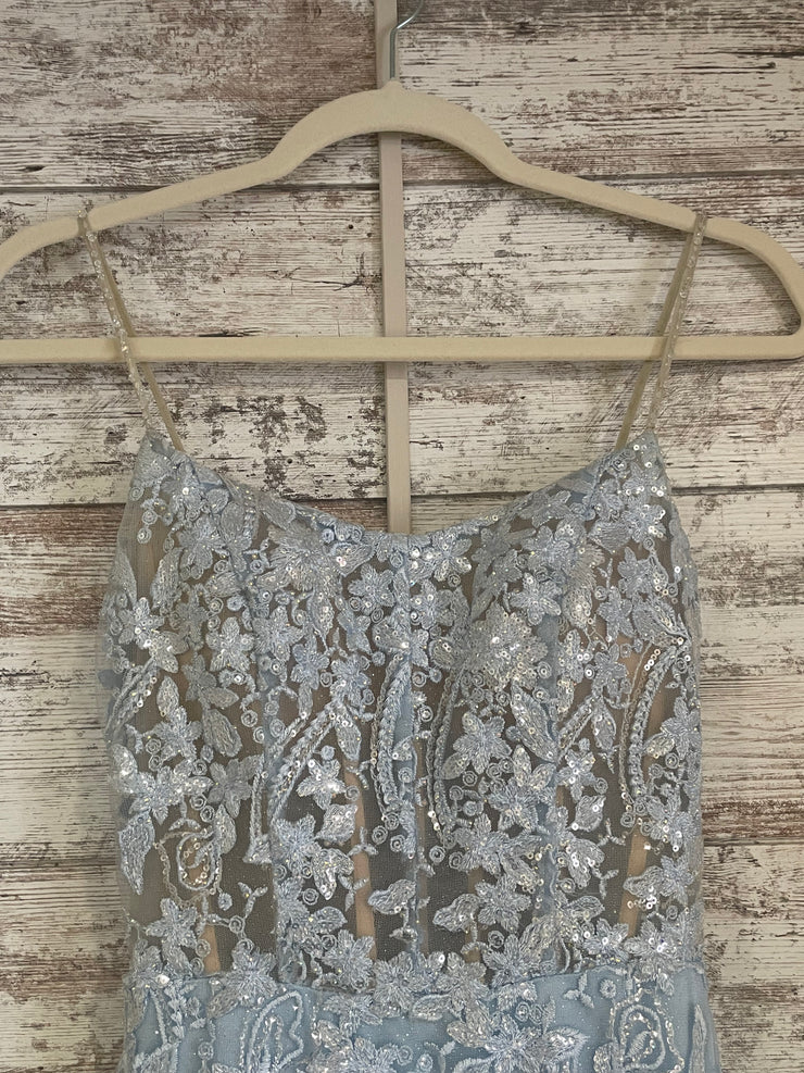 BLUE/FLORAL MERMAID GOWN