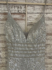 SILVER SPARKLY LONG DRESS