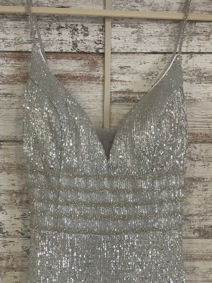SILVER SPARKLY LONG DRESS