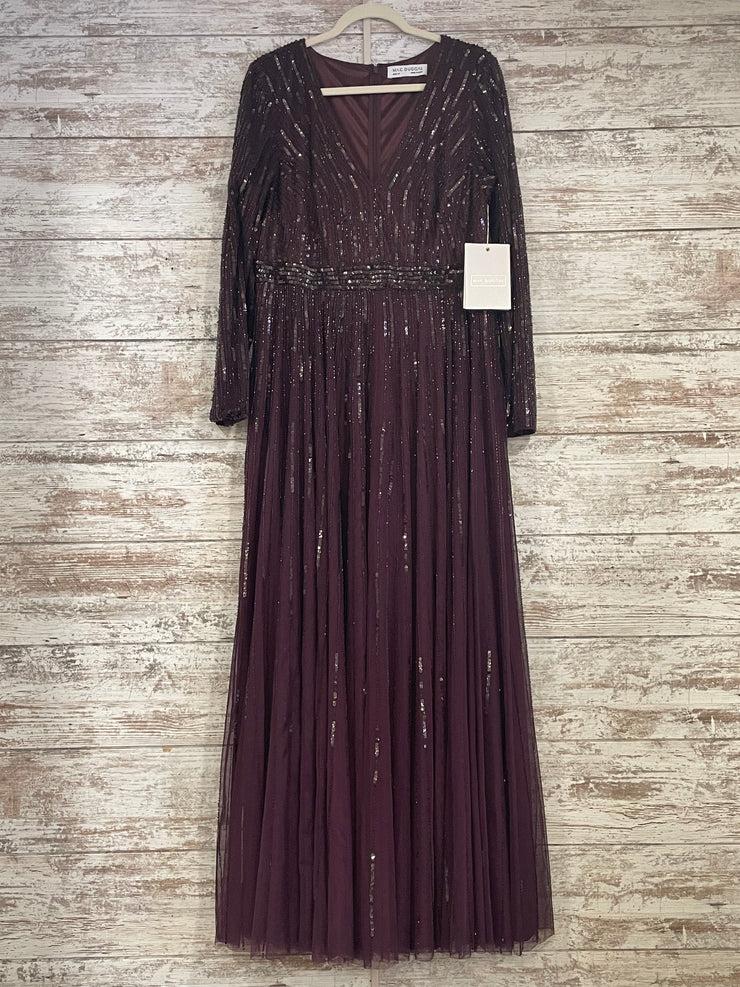 BURGUNDY SEQUIN LONG DRESS-NEW