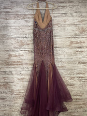 BURGUNDY SPARKLY LONG DRESS