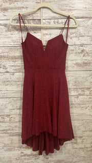 BURGUNDY SPARKLY SHORT DRESS