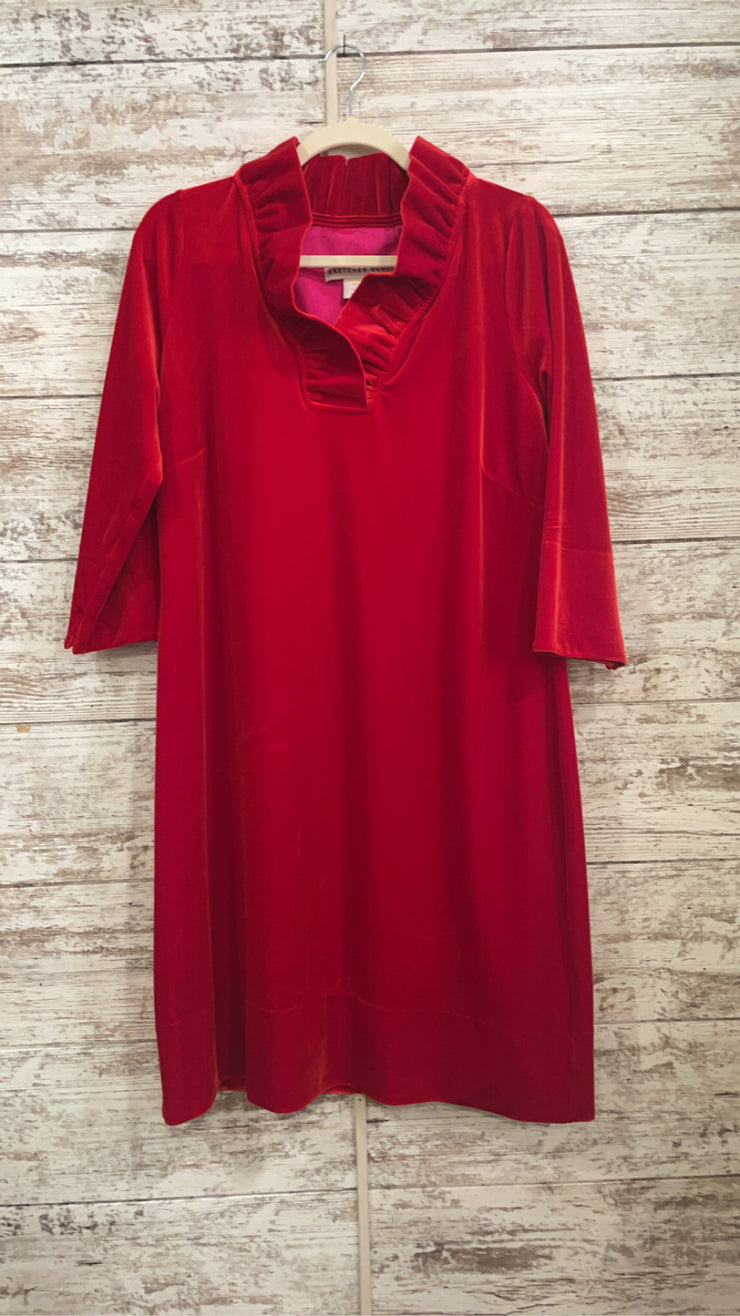 RED VELVET SHORT DRESS $249
