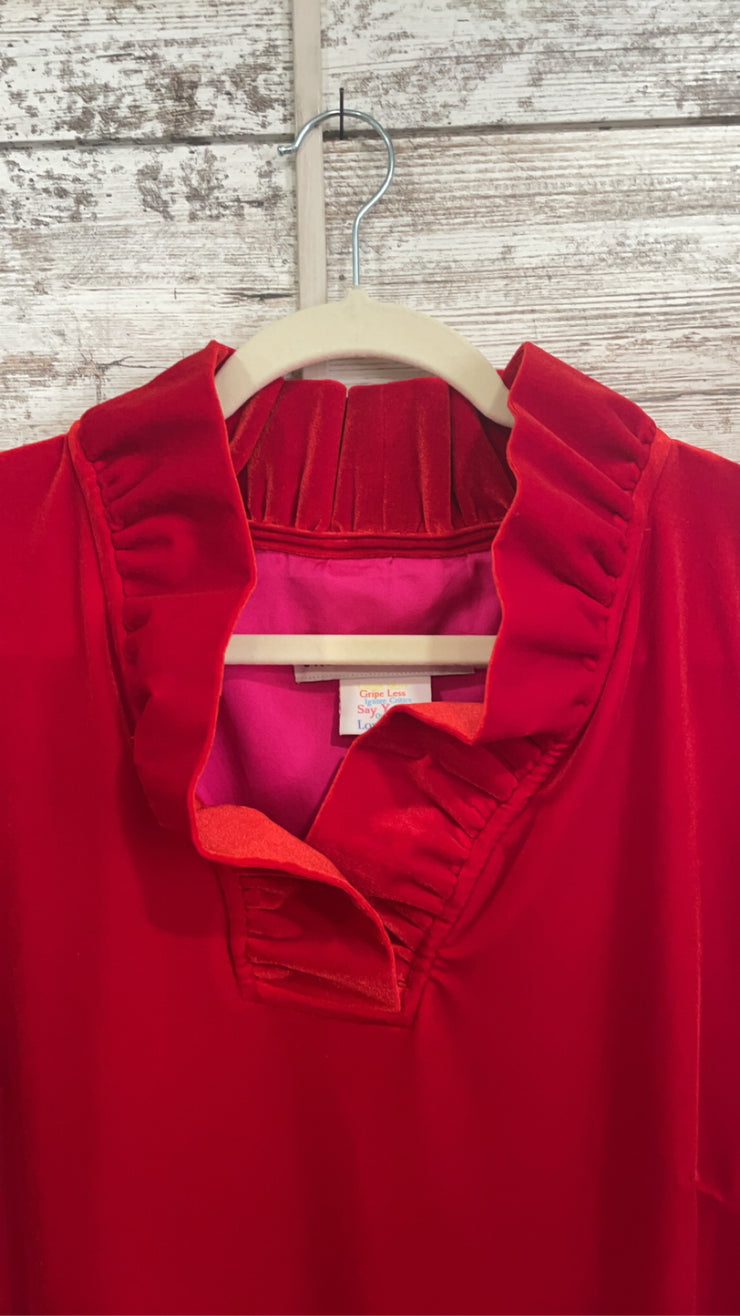 RED VELVET SHORT DRESS $249