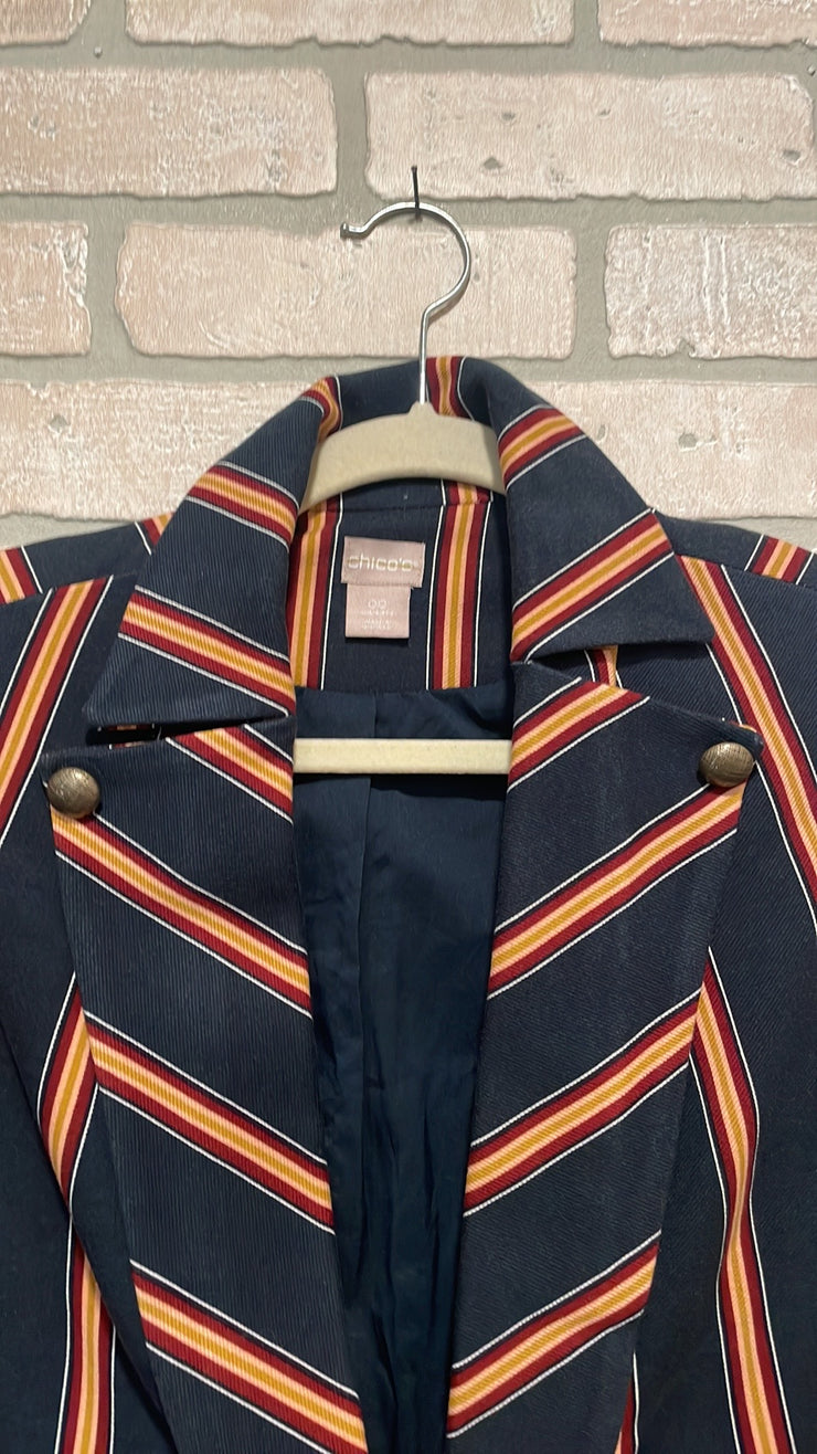 NAVY/YELLOW STRIPED JACKET$129
