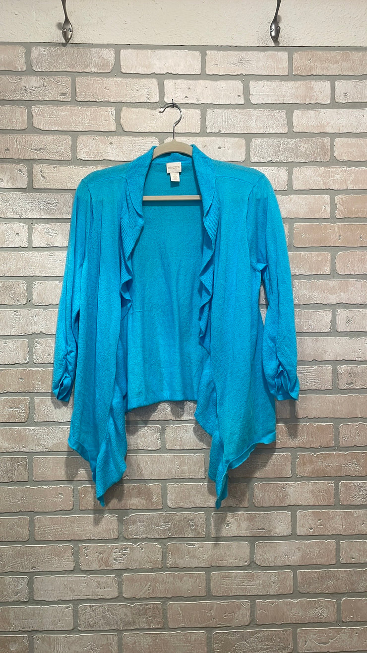TURQUOISE OPEN CARDIGAN $99