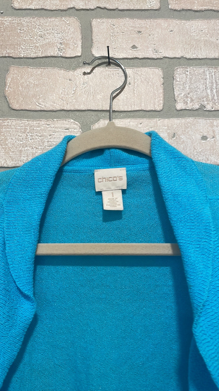 TURQUOISE OPEN CARDIGAN $99