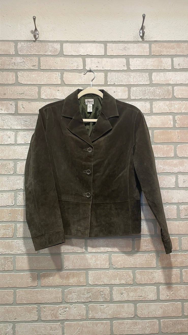 GREEN SUEDE LEATHER JACKET$149