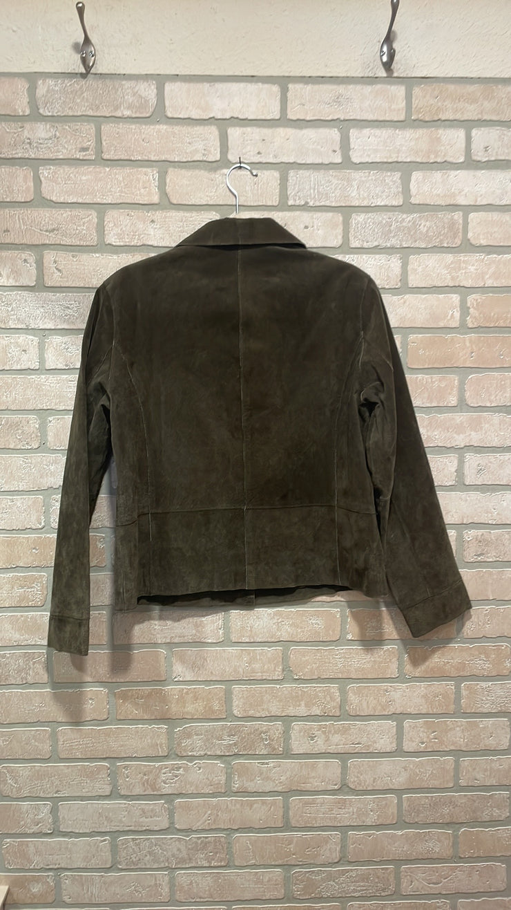 GREEN SUEDE LEATHER JACKET$149